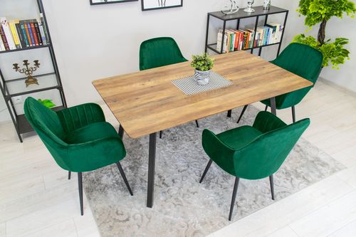 Krzesło LUGO - aksamit zielony / nogi czarne x 1 na Arena.pl