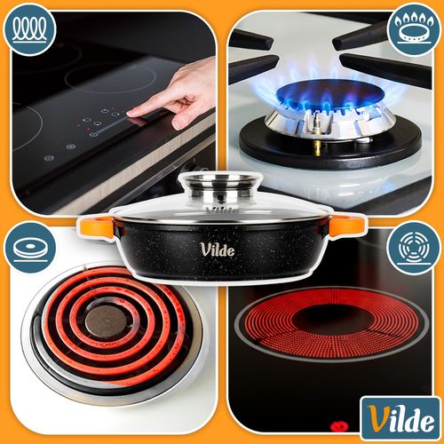 Patelnia Granitowa do Smażenia Duszenia Pieczenia z Pokrywką 28 cm 3,3L na Arena.pl