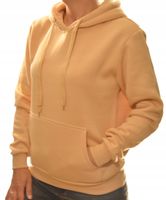 Damska bluza dresowa kangurka z kapturem S beż