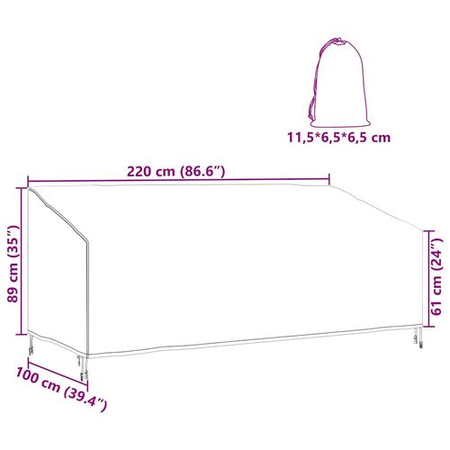 Pokrowiec na meble ogrodowe 220 x 100 x 89 cm na Arena.pl