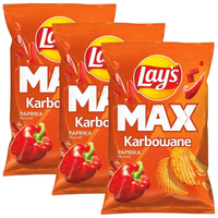 Lay's Max Lays Karbowane Chipsy paprykowe 40 g x 3 sztuki