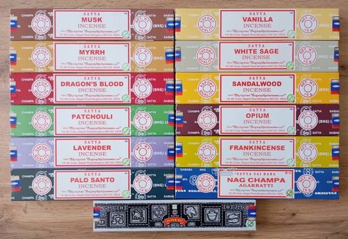 NATURALNE INDYJSKIE KADZIDEŁKA PYŁKOWE SATYA MIX TOP 13 ZAPACHÓW nr 1 na Arena.pl