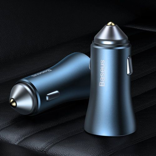 szybka ładowarka samochodowa / usb + kabel do iphone niebieski na Arena.pl