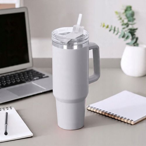 Kubek termiczny ze słomką próżniowy na kawę herbatę napoje zimne duży 1,2l na Arena.pl