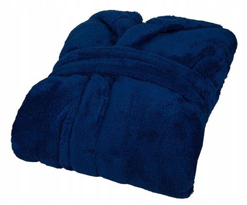 Granatowy szlafrok męski z kapturem ciepły miękki S / M na Arena.pl