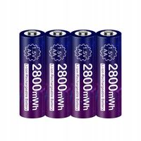 4 szt. Akumulator litowo-jonowy AA 1,5 V HR6 R6 AA, 2800 mWh