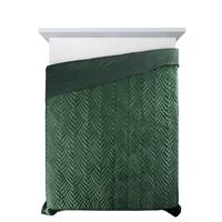 Narzuta 220x240 cm ciemnozielona welurowa Luiz6