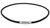 MĘSKI NASZYJNIK RZEMIEŃ SKÓRA NATURALNA STAL CHIRURGICZNA 316L 50cm-4mm ZT