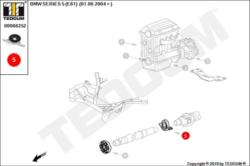 BMW 5 E61 PODPORA WAŁU KPL E61 03-10 na Arena.pl