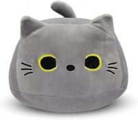 MIĘKKI OKRĄGŁY KOTEK PODUSZKA MASKOTKA PLUSZAK DLA DZIECI ROZMIAR S 25cm