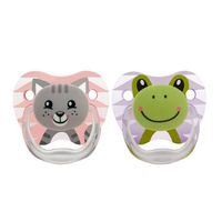 DR BROWN'S Smoczek PreVent 0-6 miesięcy kolekcja zwierzęta 2-pak kolor różowy