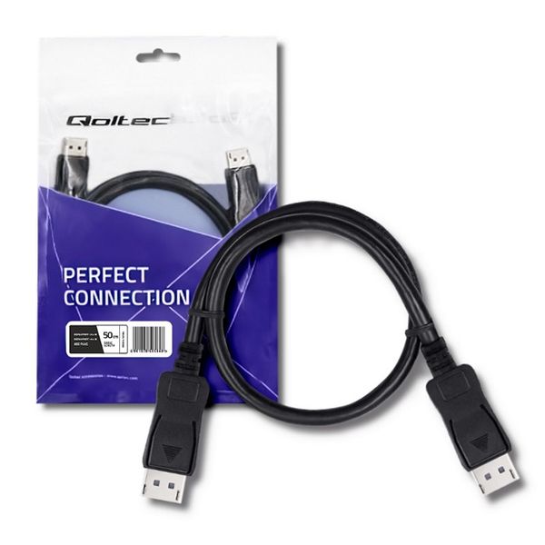 Qoltec DisplayPort v1.4 męski | DisplayPort v1.4 męski | 8K | 0.5m zdjęcie 2