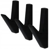 3x HACZYK WIESZAK NA RĘCZNIKI CZARNY LOFT WIESZAK ŁAZIENKOWY CZARNY ŚCIENNY