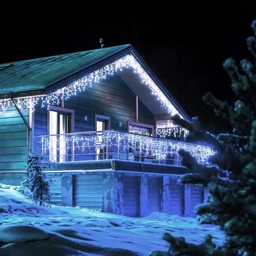 LAMPKI SOPLE 500 LED KURTYNA 13,2M ZEWNĘTRZNE WEWNĘTRZNE zimny biały na Arena.pl