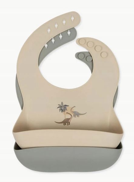 Komplet śliniaków z silikonu Dino, 2 elem. zdjęcie 1