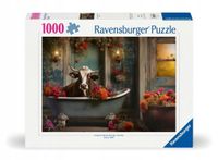 ŁADNE Puzzle Do Układania KROWA W KĄPIELI Relaks Dla Młodzieży Gra LOGICZNA