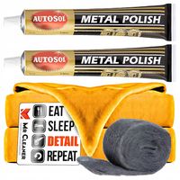 ZESTAW PASTA DO POLEROWANIA METALU 2X AUTOSOL METAL POLISH + WEŁNA