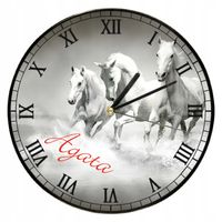 ZEGAR ścienny PREZENT duży wybór wzorów z twoim imieniem KONIE