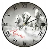 ZEGAR ścienny PREZENT duży wybór wzorów z twoim imieniem KONIE