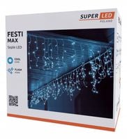 Sople 500 LED zewnętrzne ZIMNE + FLASH 22,5 m świąteczne