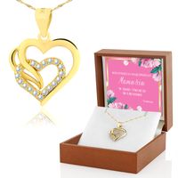 Pozłacany naszyjnik serce 925 cyrkonie PREZENT NA 40 50 60 URODZINY MAMY