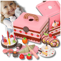 ogromny drewniany zestaw słodkości ciasto cukiernia zabawka dla dzieci tort
