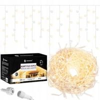 LAMPKI ZEWNĘTRZNE SOPLE 1000LED ŚWIĄTECZNE KURTYNA ŚWIETLNA 45m BIAŁE FLASH
