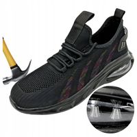 Buty Robocze męskie Półbuty SNEAKERSY czarne Oddychające z Noskiem BHP AIR