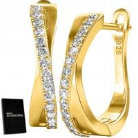 Srebrne kolczyki angielskie damskie srebrne kolczyki srebro 925 pozłacane