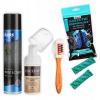 ZESTAW IMPREGNATÓW DO CZYSZCZENIA BUTÓW ZAMSZU SKÓRY WODOODPORNY SPRAY