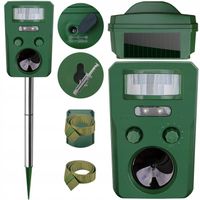 ODSTRASZACZ zwierząt PSÓW KOTÓW PTAKÓW DZIKÓW MYSZY 7w1 DŹWIEKI SILNY FLESZ