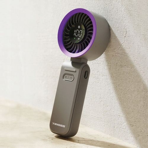 PRZENOŚNY WIATRAK MINI WENTYLATOR BIURKOWY CICHY RĘCZNY 3600mAh 100 trybu na Arena.pl