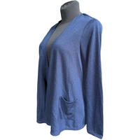 Ciepły Kardigan Damski Wygodny Długi Luźny Krój Niebieski Rozmiar 42