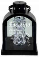 Latarenka LED znicz czarny z grawerem personalizowany napis Z IMIENIEM