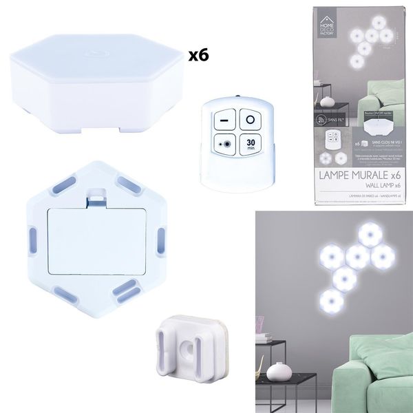 Zestaw 6 lampek ściennych Hexagonal zdjęcie 4