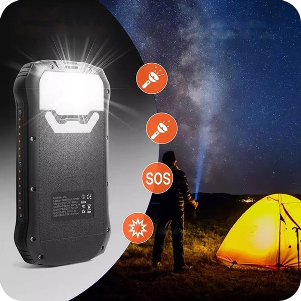 SOLARNY POWER BANK 26800mAh 2xUSB LATARKA INDUKCJA zdjęcie 10