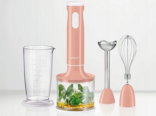 Blender ręczny SilverCrest SSMS 600 E3 rozdrabniacz mikser pojemnik różowy na Arena.pl