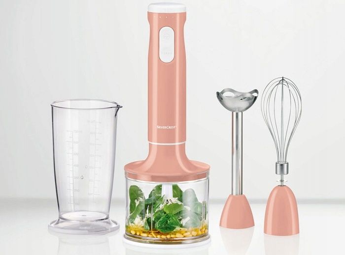 Blender ręczny SilverCrest SSMS 600 E3 rozdrabniacz mikser pojemnik różowy zdjęcie 4