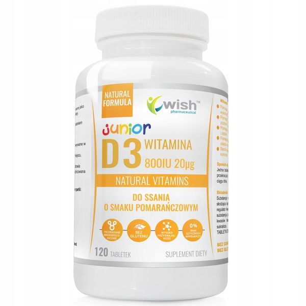 WITAMINA D3 800IU 20µg DLA DZIECI DO SSANIA 120tab zdjęcie 1