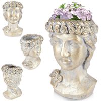 Doniczka Złota Głowa Osłonka na Roślinę Kwiatki Zioła Posąg Donica