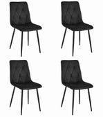 Krzesło LIBRA - czarny aksamit / nogi czarne x 4