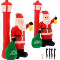 DMUCHANY MIKOŁAJ Z LATARNIĄ Z PODŚWIETLENIEM LED WYSOKOŚĆ 180 CM