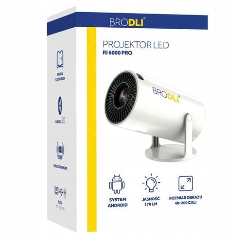 PROJEKTOR LED PRZENOŚNY RZUTNIK MULTIMEDIALNY ANDROID TV WI-FI na Arena.pl