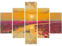 70 100CM OBRAZ 5 ELEM KACZKI LILIACH DRUK PŁÓTNO