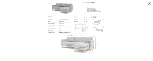 Narożnik OSLO  -  czerwony na Arena.pl