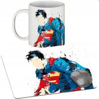 ZESTAW KUBEK + PODKŁADKA - SUPERMAN - PREZENT WIELE WZORÓW + IMIĘ