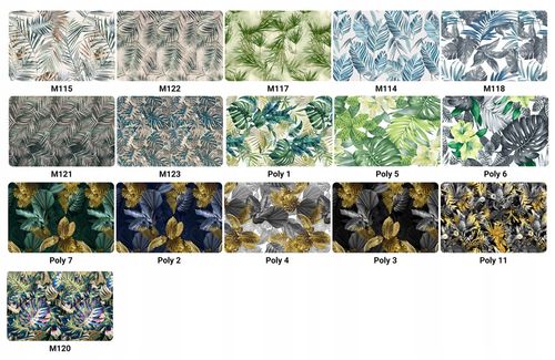 Fotel uszak ARI PRINT skandynawski  liście pióra zielone na Arena.pl