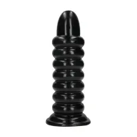 spiral force anal plug 23,5 cm black - anatomiczny model z przyssawką
