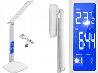 LAMPKA LED BIURKOWA BIURKO WYŚWIETLACZ LCD 5 TRYBÓW JASNOŚCI 10 W TERMOMETR