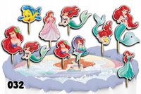 TOPPERY NA TORT OZDOBNE DEKORACJA ZESTAW - SYRENKA ARIELKA BAJKA 10szt.